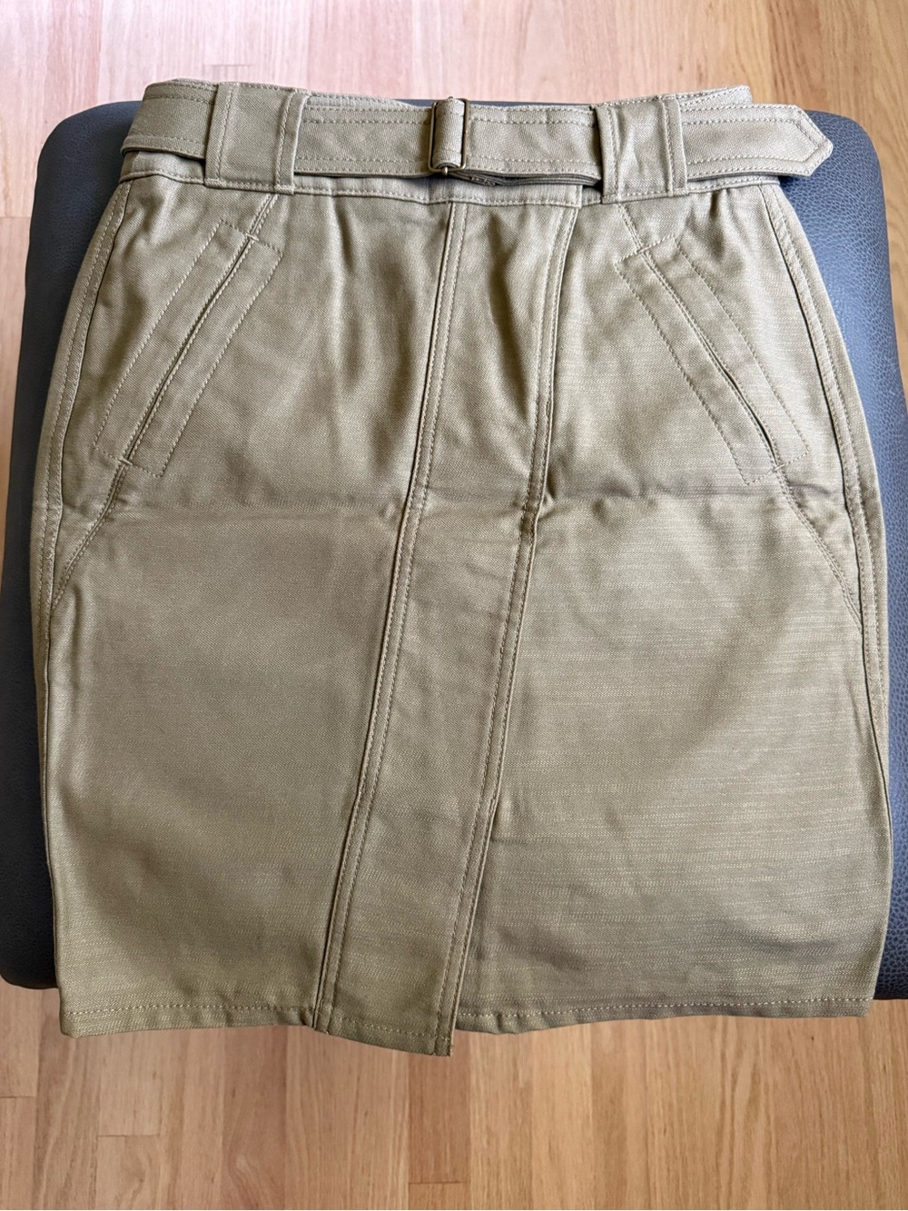 NWOT LOFT Sateen Utility Skirt Olive Green With Pockets - XS